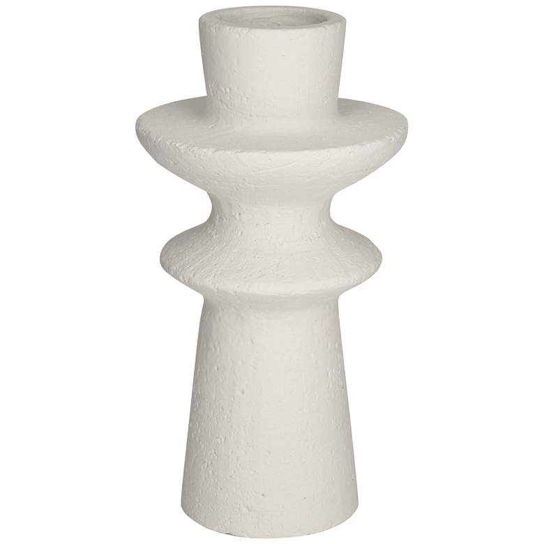 Image 3 Baust 14 1/2" High White Ceramic Tiered-Top Decorative Vase