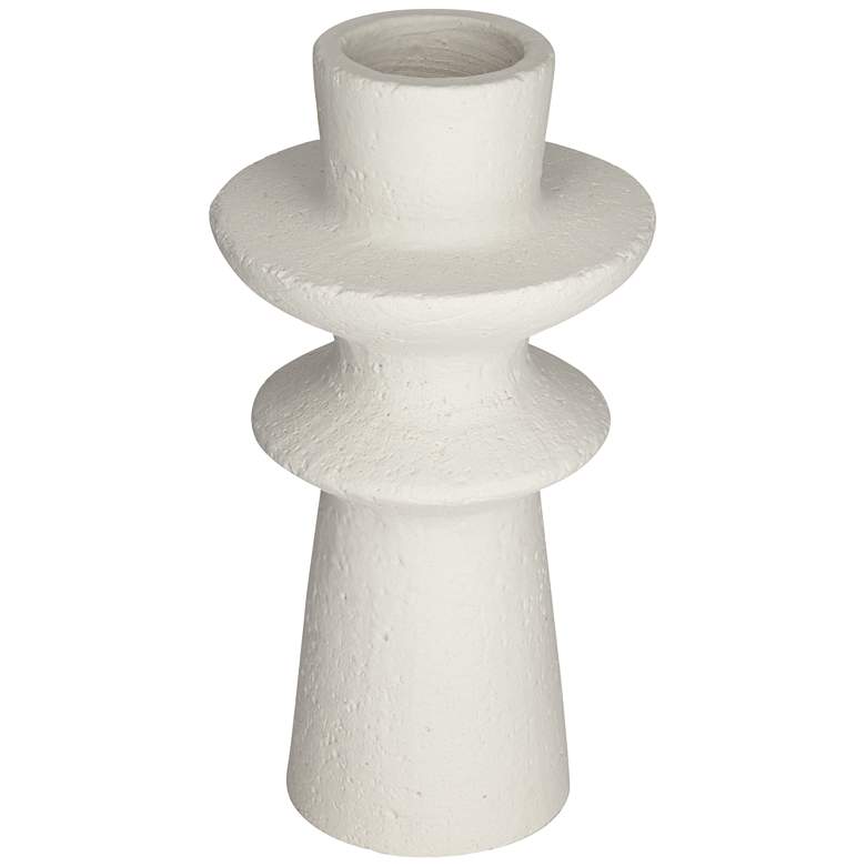 Image 5 Baust 14 1/2 inch High White Ceramic Tiered-Top Decorative Vase more views