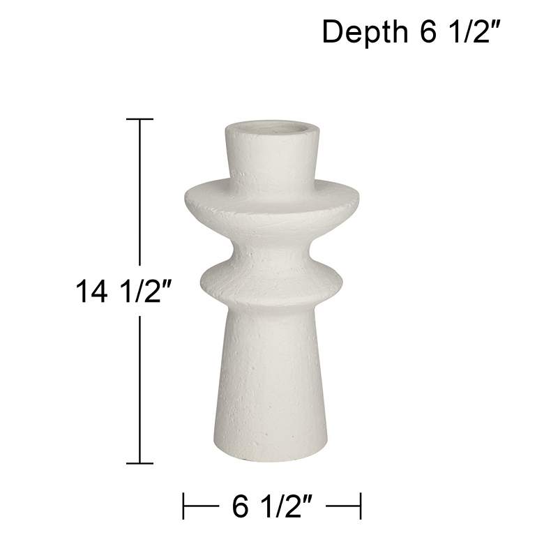 Image 6 Baust 14 1/2" High White Ceramic Tiered-Top Decorative Vase more views