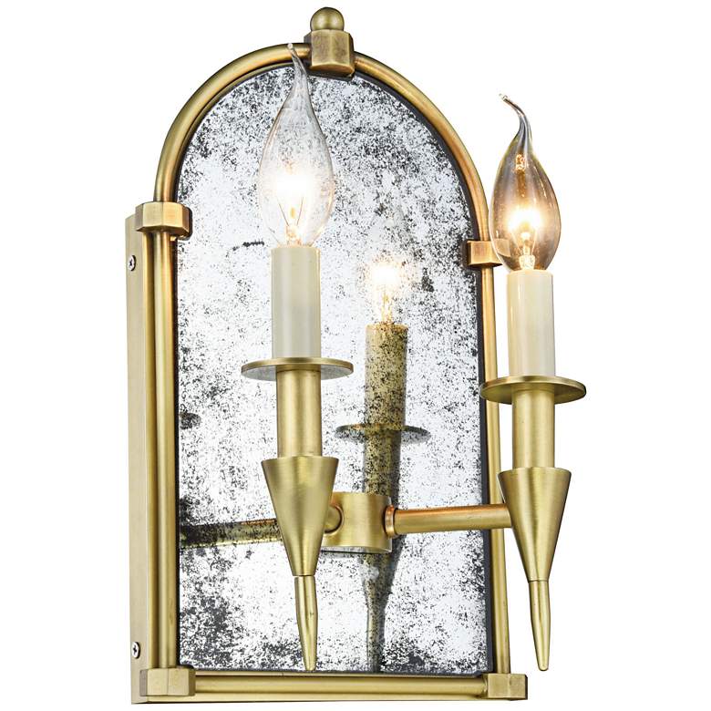 Image 1 Bavaria 14 inch High Burnished Brass 2-Light Wall Sconce 