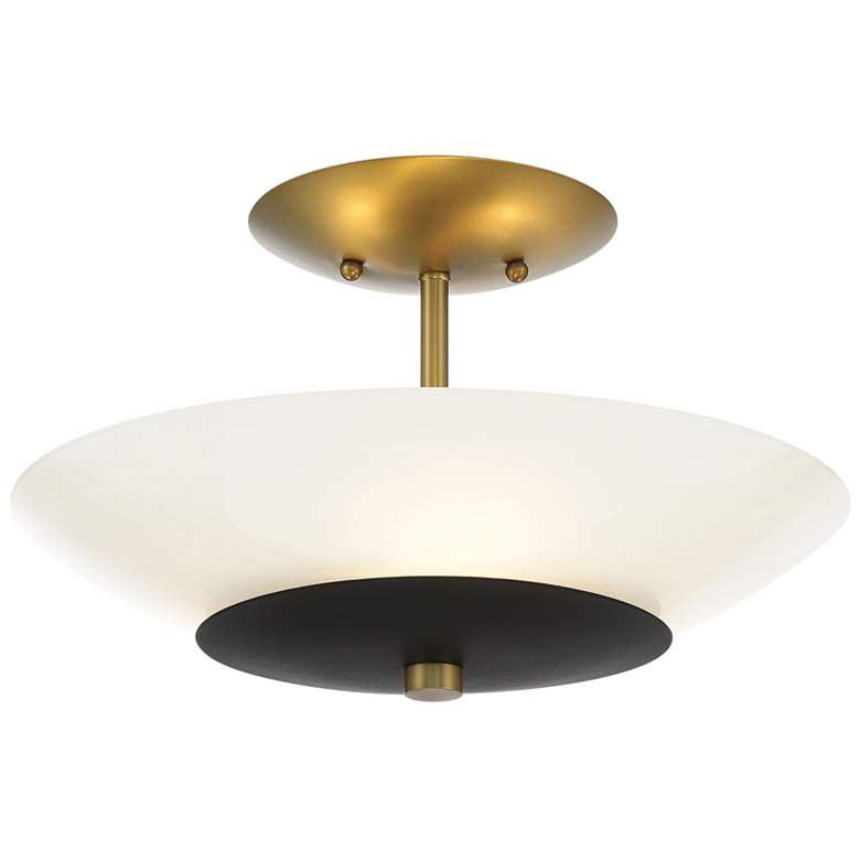 Image 2 Bax 14" Wide Soft Brass with Sand Coal Ceiling Light