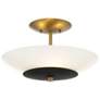 2_Bax 14" Wide Soft Brass with Sand Coal Ceiling Light