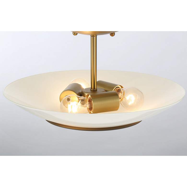 Image 3 Bax 14" Wide Soft Brass with Sand Coal Ceiling Light more views