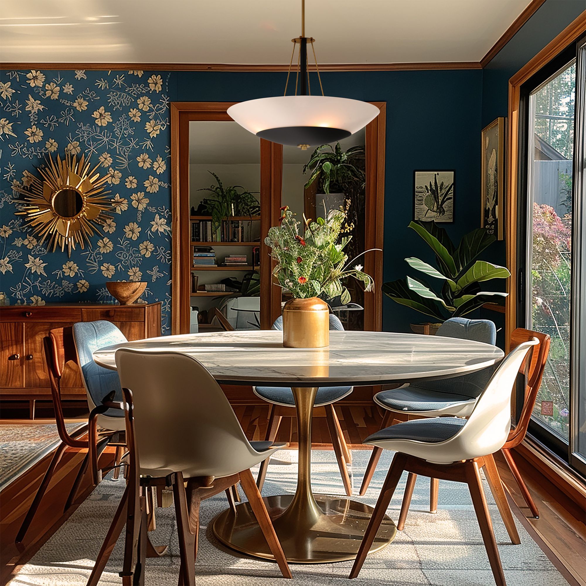 Bax 24" Wide Soft Brass and Sand Coal Bowl Pendant Light