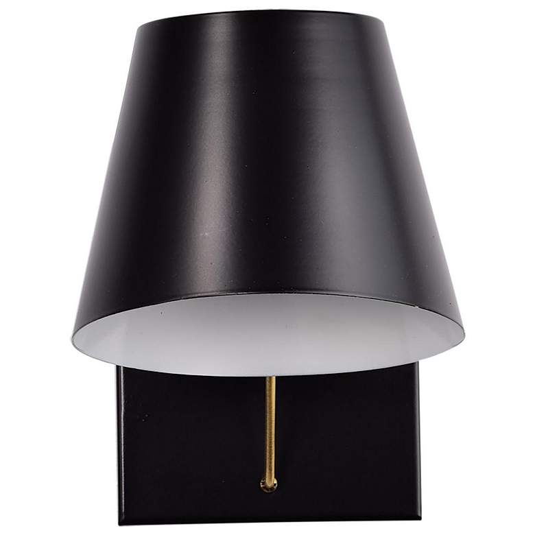 Image 2 Baxter; 1 Light Vanity; Black with Burnished Brass more views