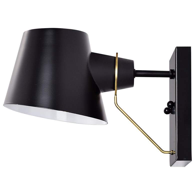 Image 4 Baxter; 1 Light Vanity; Black with Burnished Brass more views