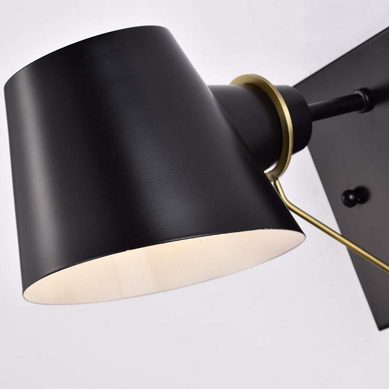 Image 7 Baxter; 1 Light Vanity; Black with Burnished Brass more views