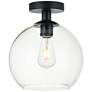 Thumbnail1 of Baxter 1 Lt Black Flush Mount w/ Clear Glass