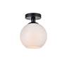 Thumbnail3 of Baxter 1 Lt Black Flush Mount w/ Frosted White Glass more views