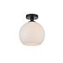 Thumbnail3 of Baxter 1 Lt Black Flush Mount With Frosted White Glass more views