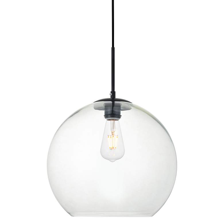 Image 3 Baxter 1 Lt Black Pendant With Clear Glass