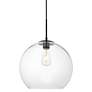 Baxter 1 Lt Black Pendant With Clear Glass in scene