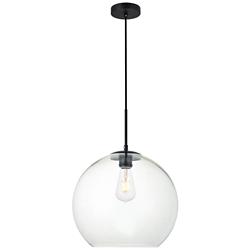 Baxter 1 Lt Black Pendant With Clear Glass