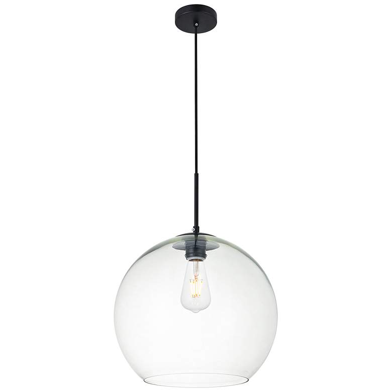 Image 7 Baxter 1 Lt Black Pendant With Clear Glass more views
