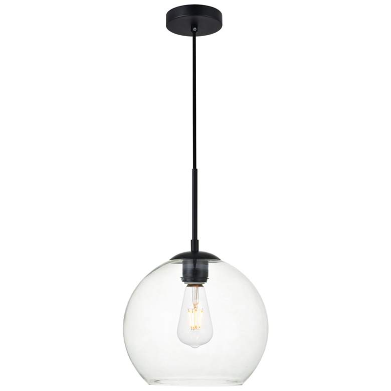 Image 1 Baxter 1 Lt Black Pendant With Clear Glass