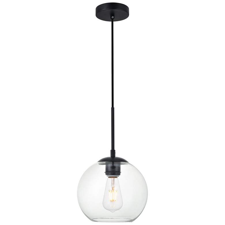Image 1 Baxter 1 Lt Black Pendant With Clear Glass