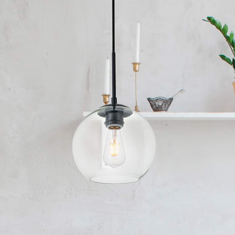 Image 1 Baxter 1 Lt Black Pendant With Clear Glass