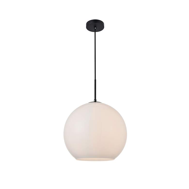 Image 4 Baxter 1 Lt Black Pendant With Frosted White Glass more views