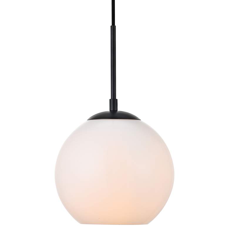 Image 1 Baxter 1 Lt Black Pendant With Frosted White Glass