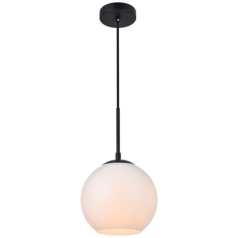 Image 3 Baxter 1 Lt Black Pendant With Frosted White Glass more views