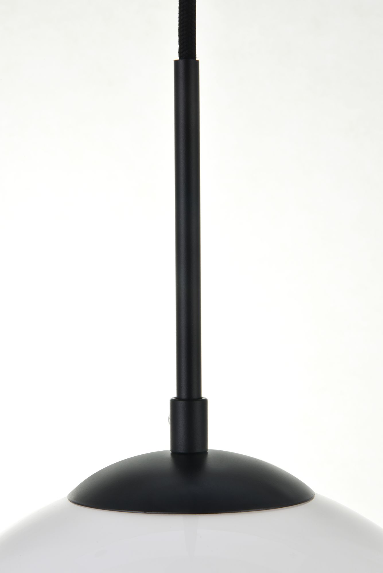 Baxter 1 Lt Black Pendant With Frosted White Glass