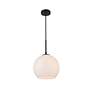 Thumbnail3 of Baxter 1 Lt Black Pendant With Frosted White Glass more views