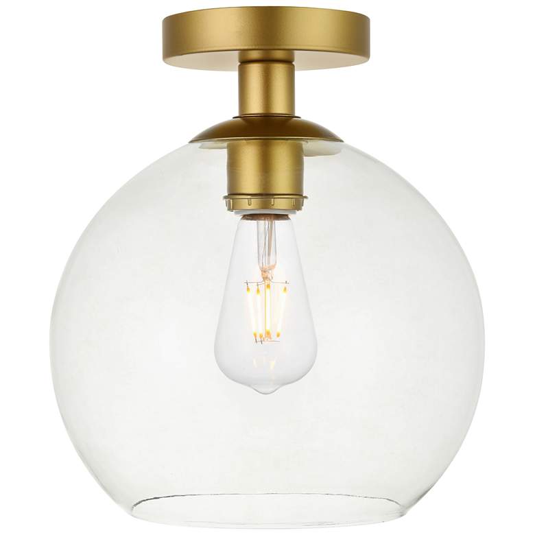 Image 1 Baxter 1 Lt Brass Flush Mount With Clear Glass