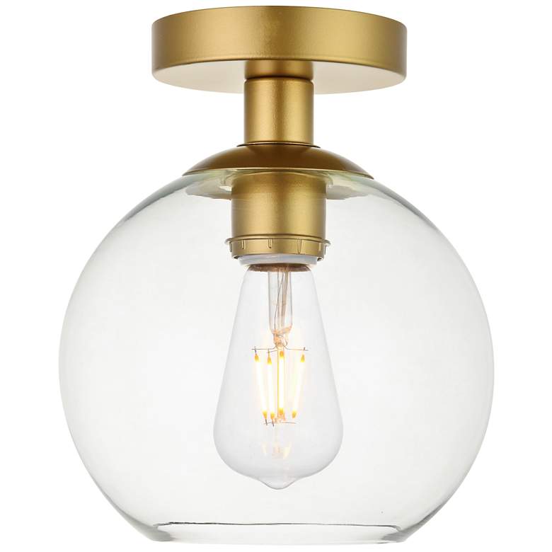 Image 1 Baxter 1 Lt Brass Flush Mount With Clear Glass