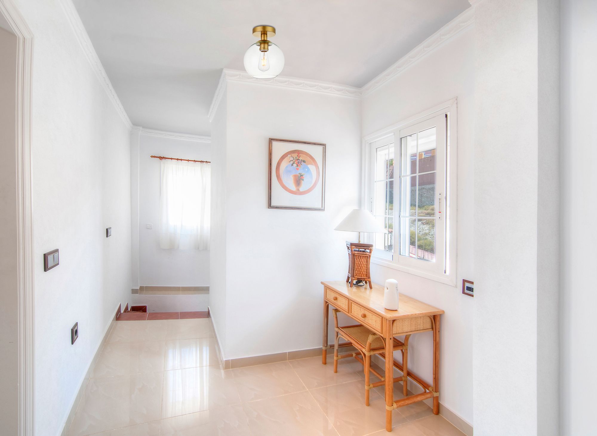 Image 2 Baxter 1 Lt Brass Flush Mount With Clear Glass more views