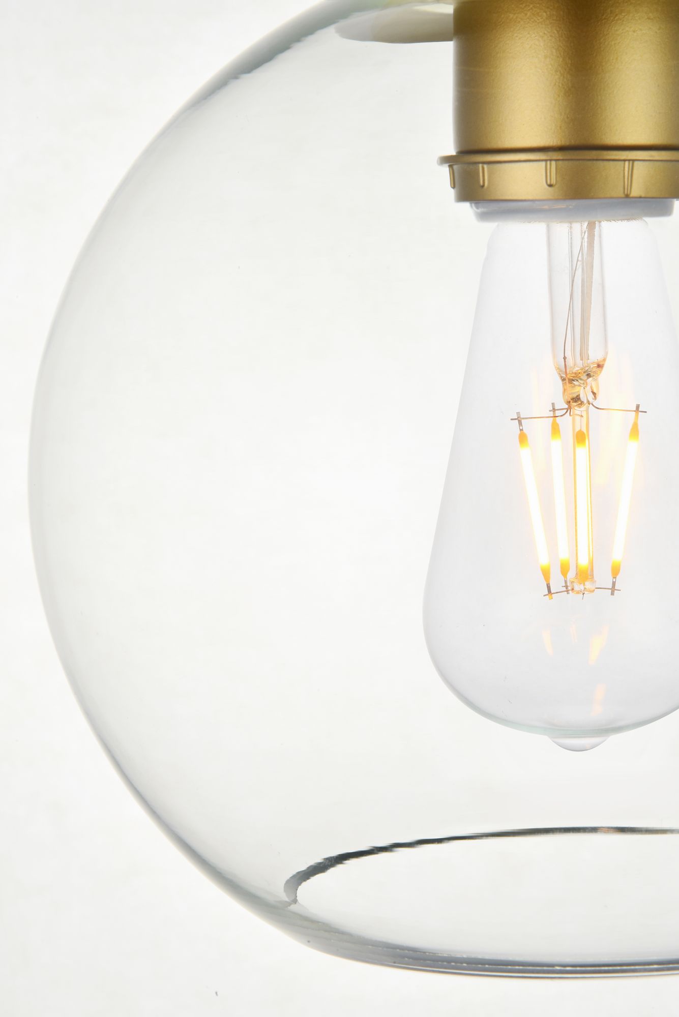 Image 4 Baxter 1 Lt Brass Flush Mount With Clear Glass more views