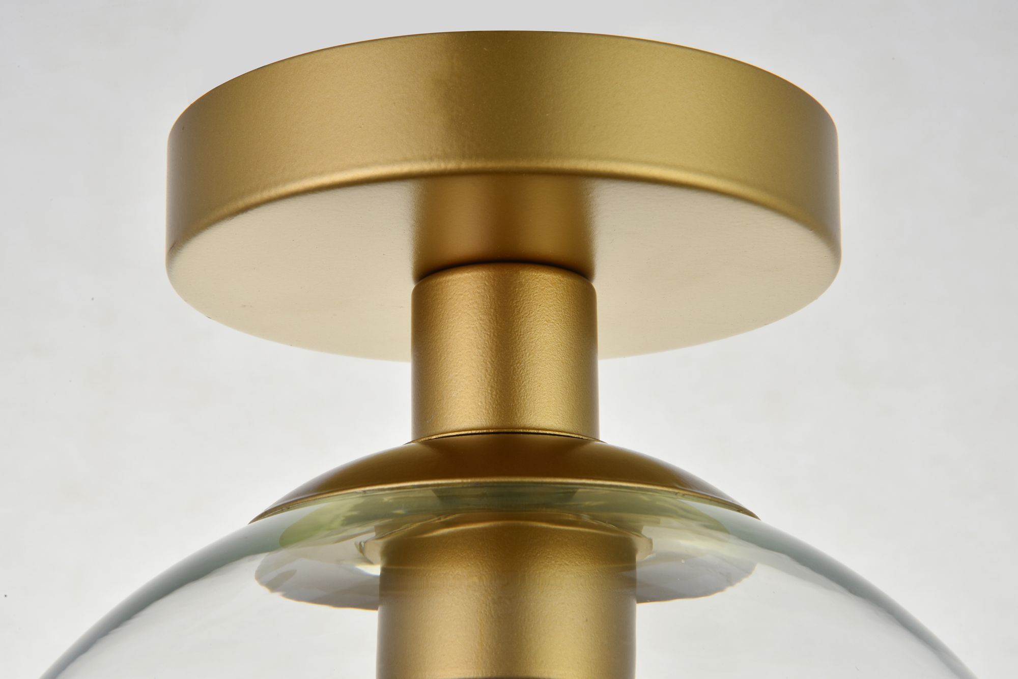 Image 6 Baxter 1 Lt Brass Flush Mount With Clear Glass more views