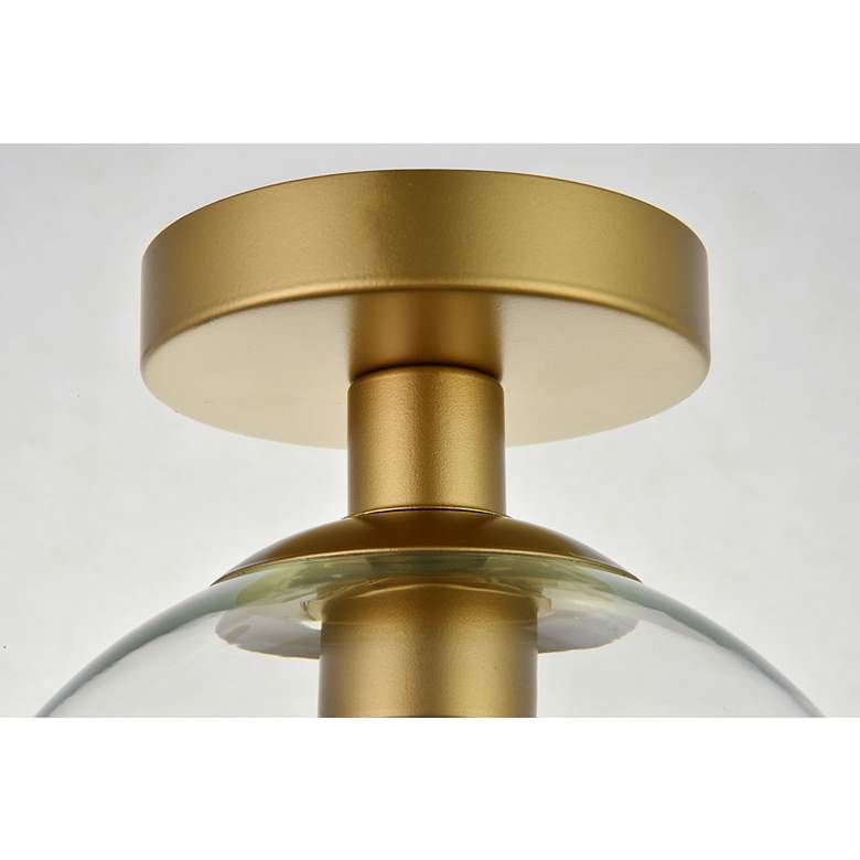 Image 6 Baxter 1 Lt Brass Flush Mount With Clear Glass more views