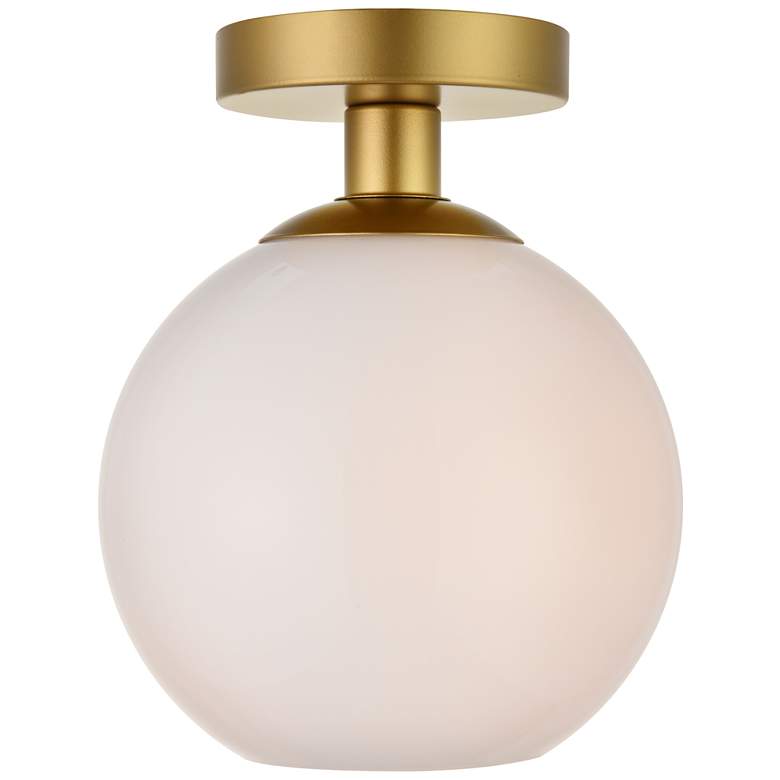 Image 1 Baxter 1 Lt Brass Flush Mount With Frosted White Glass