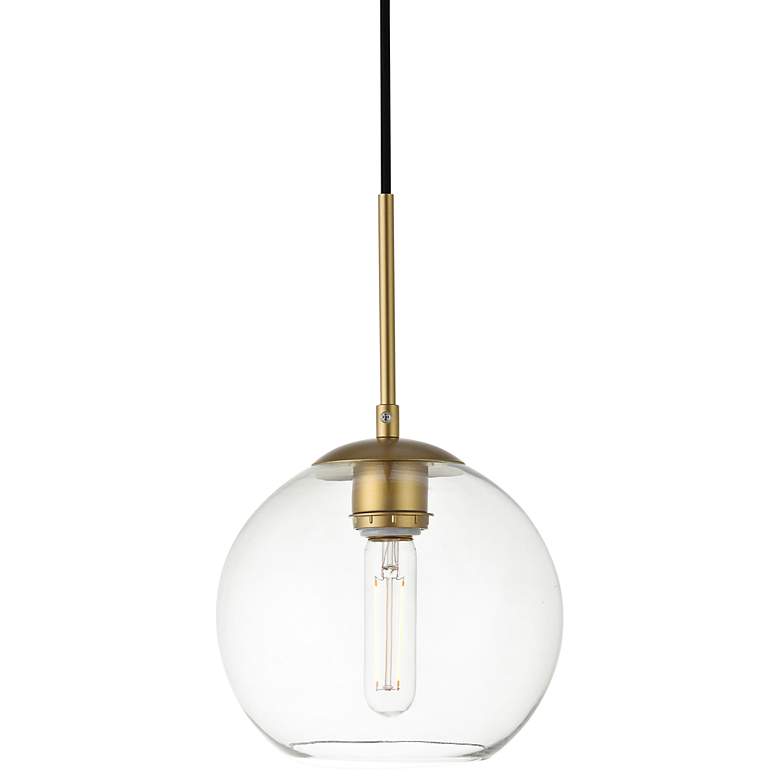 Image 3 Baxter 1 Lt Brass Pendant With Clear Glass