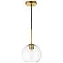 3_Baxter 1 Lt Brass Pendant With Clear Glass