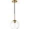 Baxter 1 Lt Brass Pendant With Clear Glass