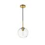 5_Baxter 1 Lt Brass Pendant With Clear Glass more views