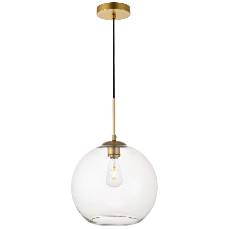 Image 1 Baxter 1 Lt Brass Pendant With Clear Glass
