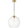 Baxter 1 Lt Brass Pendant With Clear Glass