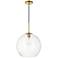 Baxter 1 Lt Brass Pendant With Clear Glass