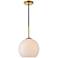 Baxter 1 Lt Brass Pendant With Frosted White Glass