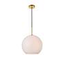 Thumbnail3 of Baxter 1 Lt Brass Pendant With Frosted White Glass more views