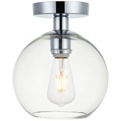 Baxter 1 Lt Chrome Flush Mount With Clear Glass