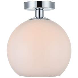 Image1 of Baxter 1 Lt Chrome Flush Mount With Frosted White Glass