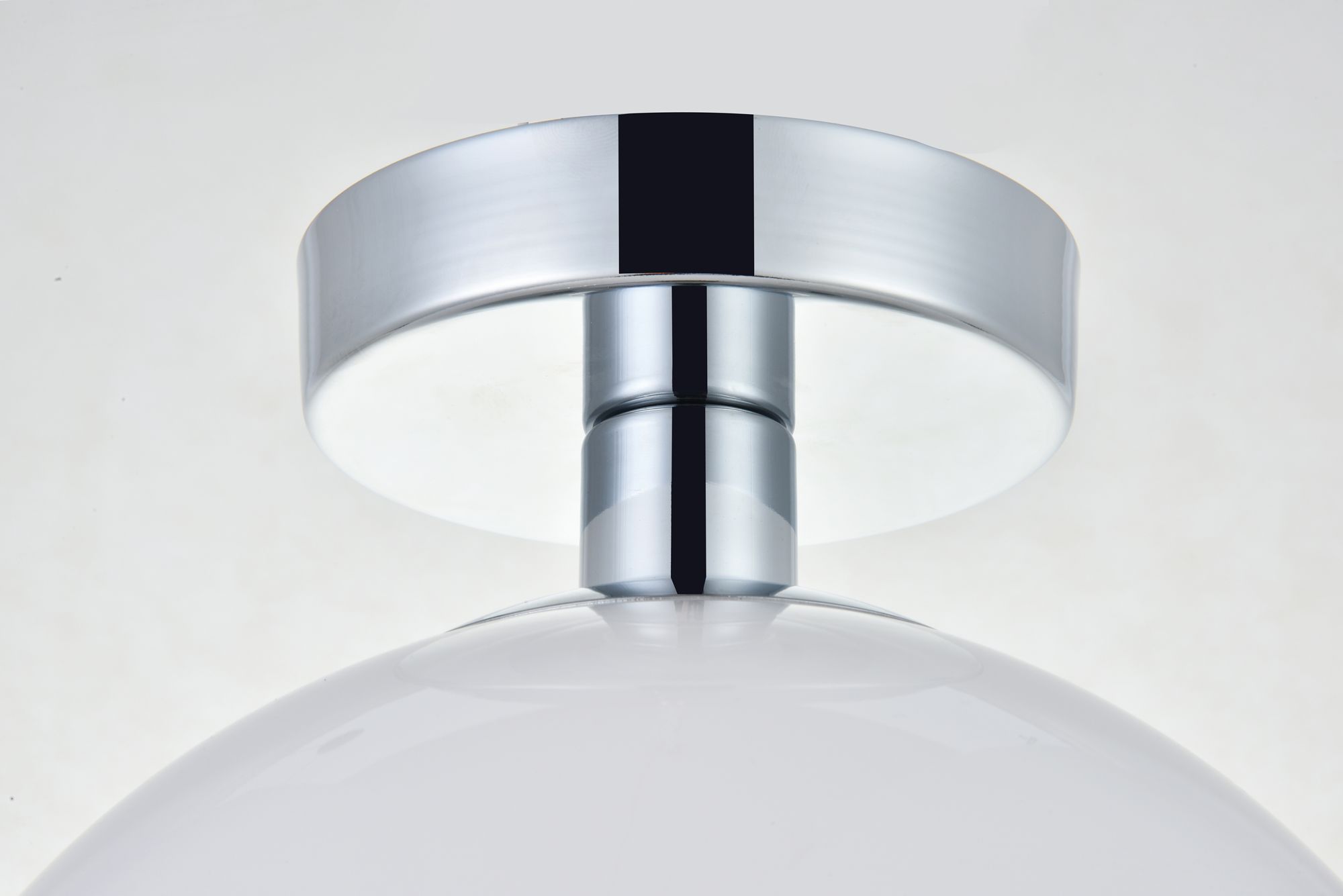 Baxter 1 Lt Chrome Flush Mount With Frosted White Glass