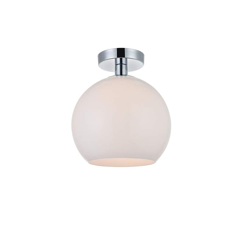 Image 3 Baxter 1 Lt Chrome Flush Mount With Frosted White Glass more views