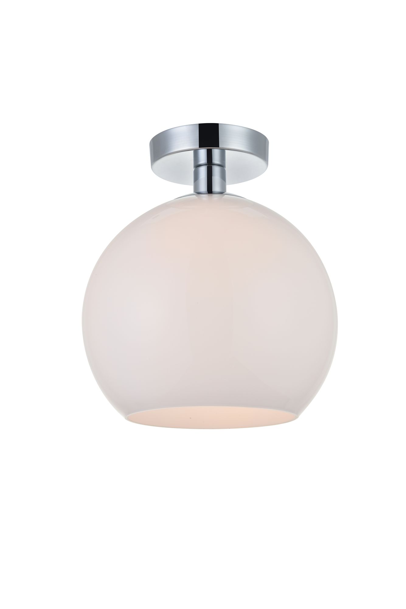 Baxter 1 Lt Chrome Flush Mount With Frosted White Glass