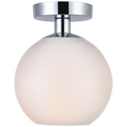 Baxter 1 Lt Chrome Flush Mount With Frosted White Glass