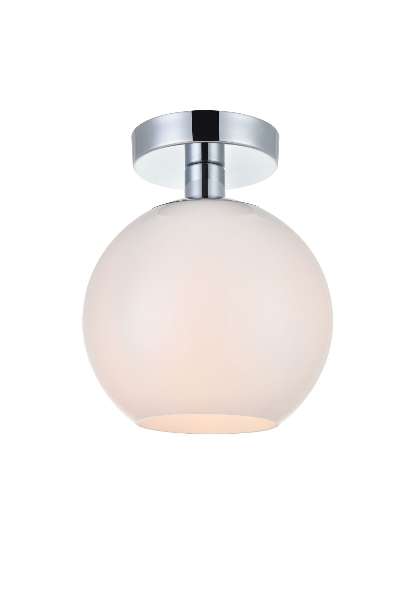 Baxter 1 Lt Chrome Flush Mount With Frosted White Glass