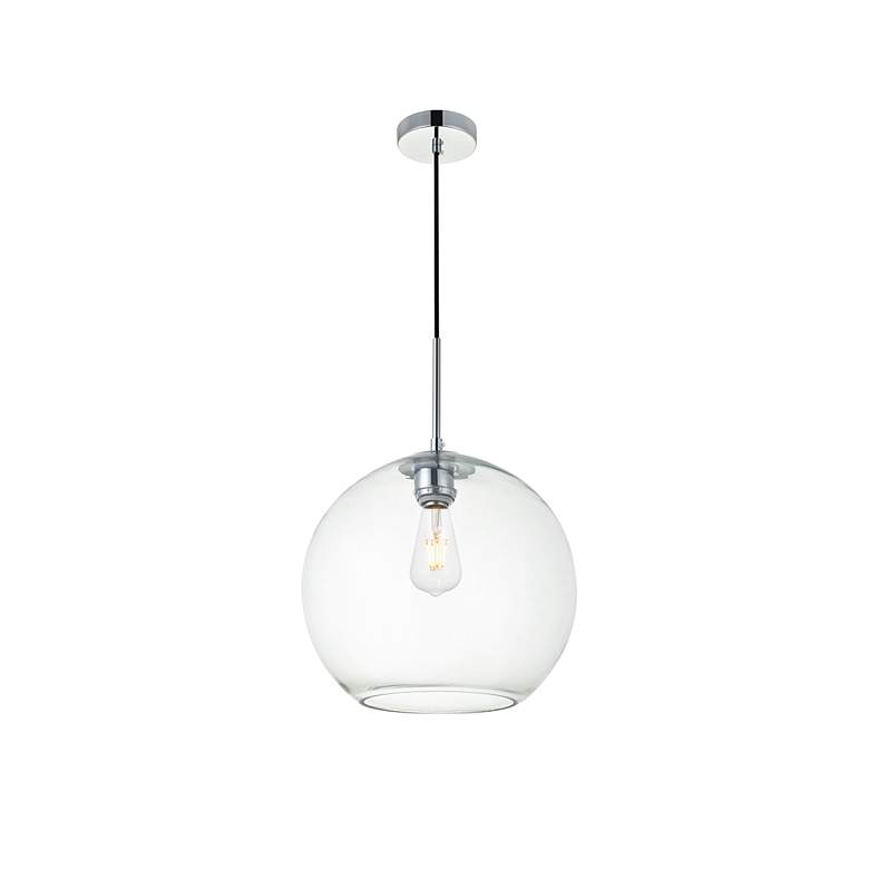 Image 3 Baxter 1 Lt Chrome Pendant With Clear Glass more views